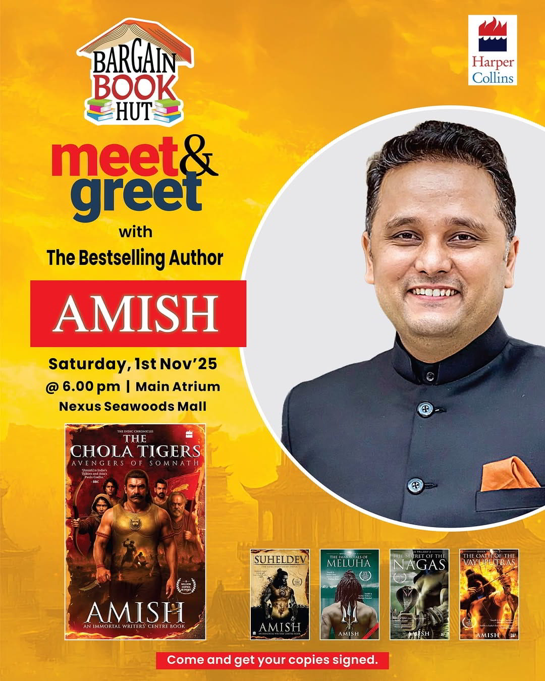 Meet the Maestro of Mythology – Amish Tripathi at Nexus Seawoods Mall